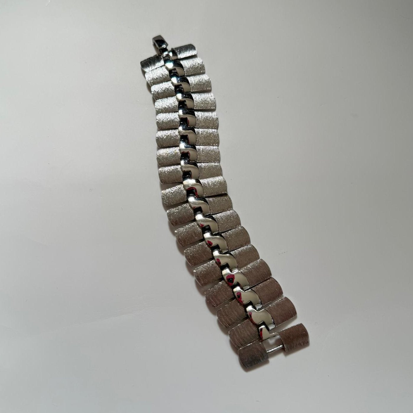 Vintage 1970s Modernist Statement Silver Bracelet