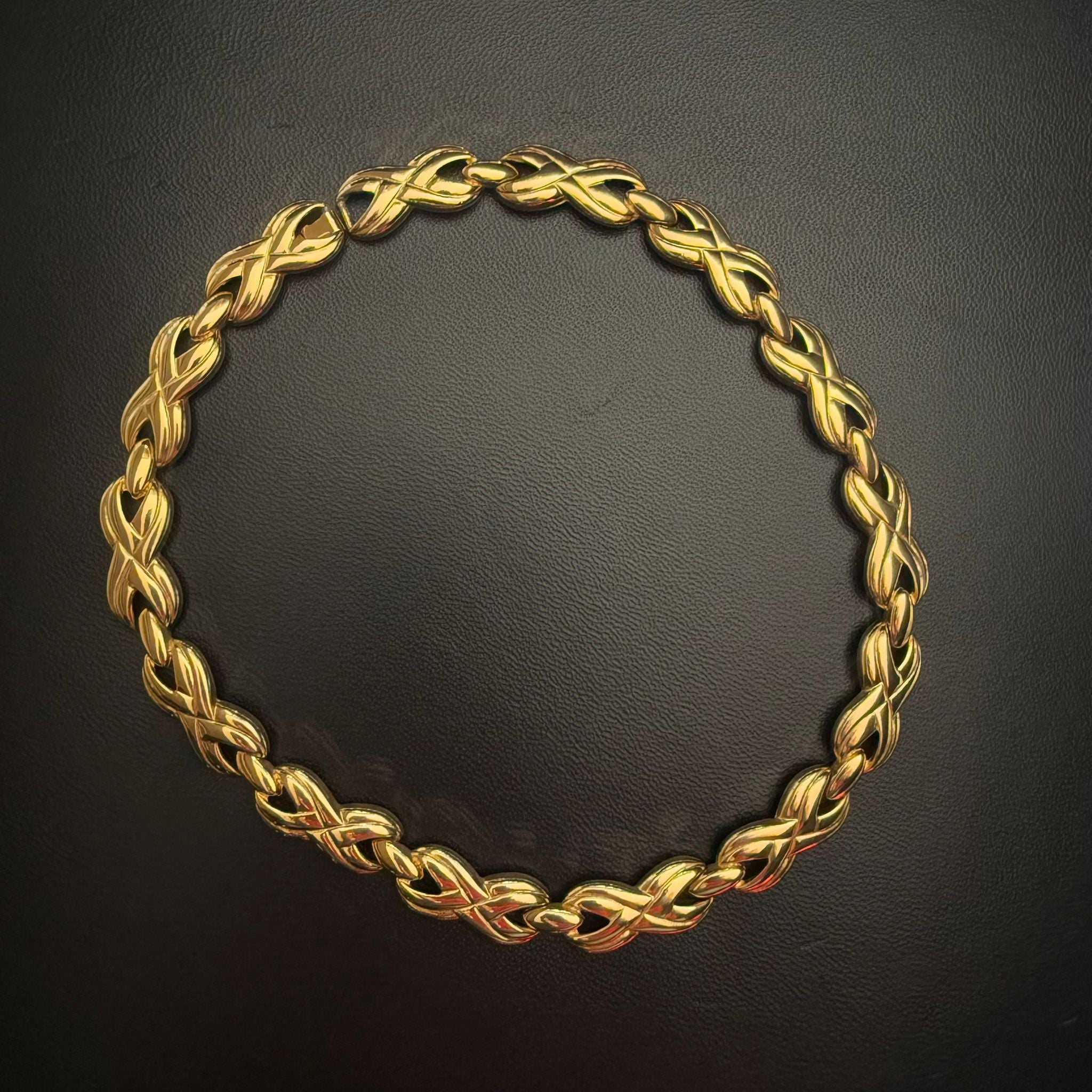 Vintage 1980s Gold Twist Necklace